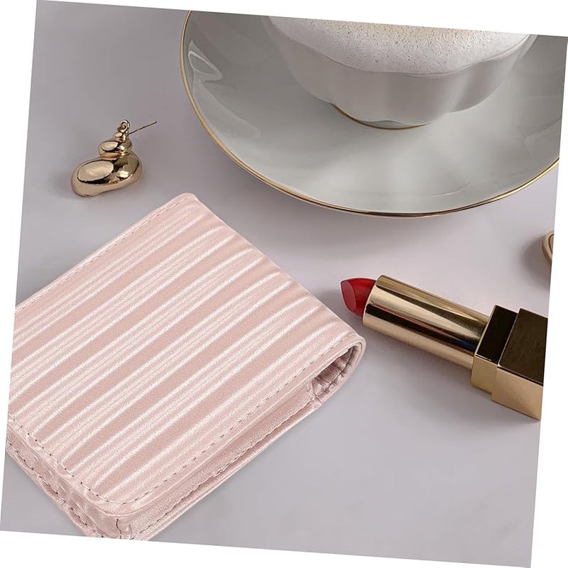 Mini Lipstick Case with Mirror Portable Makeup Pouch Travel Organizer Cosmetic Bag Black - Image 2